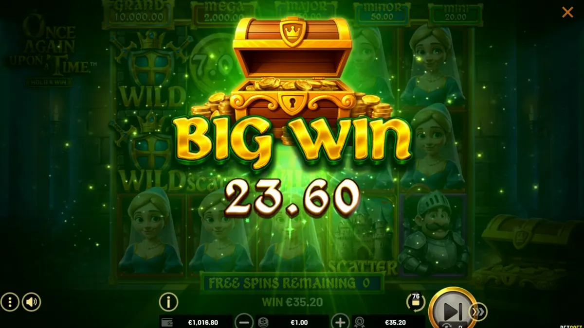 Tampilan visual slot Once Again Upon A Time dengan tema fantasi abad pertengahan